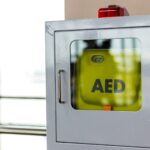 First aid box cardiopulmonary resuscitation using automated external defibrillator device,